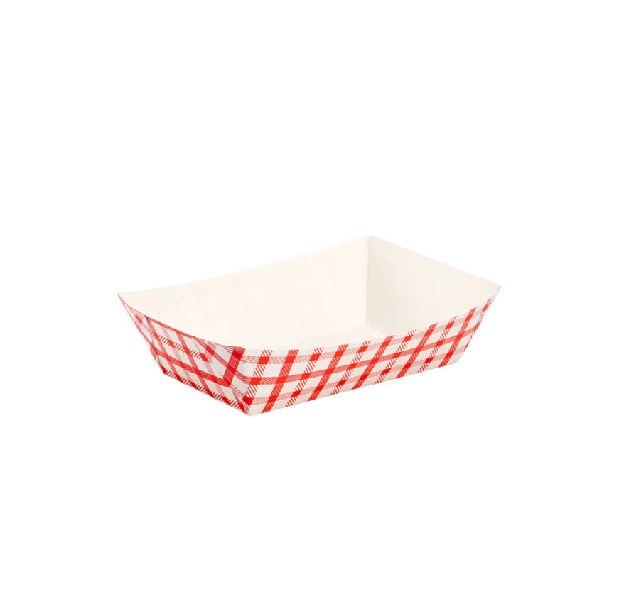 Food Tray, 2 lb, Shepherd's Check (Red) - 1,000 pcs