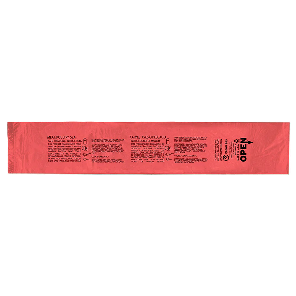 Poly Meat Bag Red Heavy Duty Lo- Dens 1 mil SMH 16" x 24" - Case - 708 Units