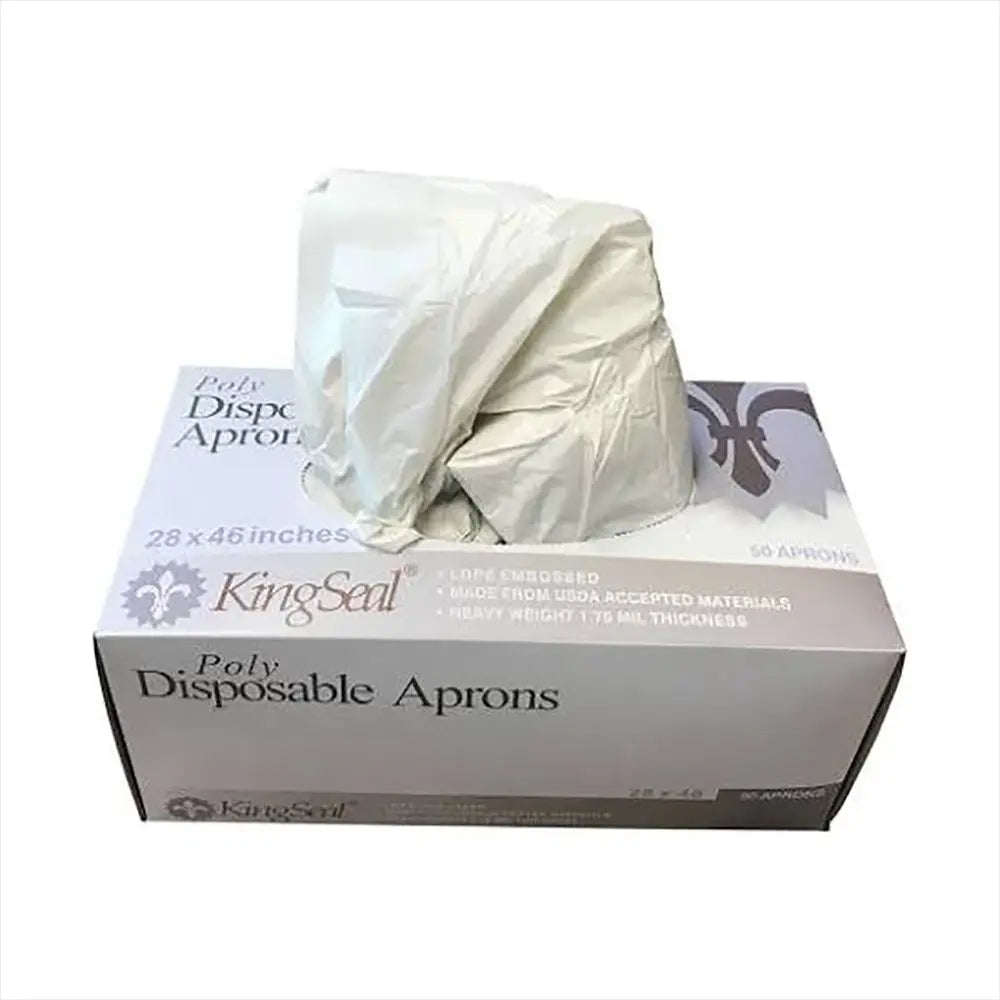 Disposable Apron Heavy Duty White 1.75 mil 2x50 ct +Tax 28" x 46" - Case - 100 Units