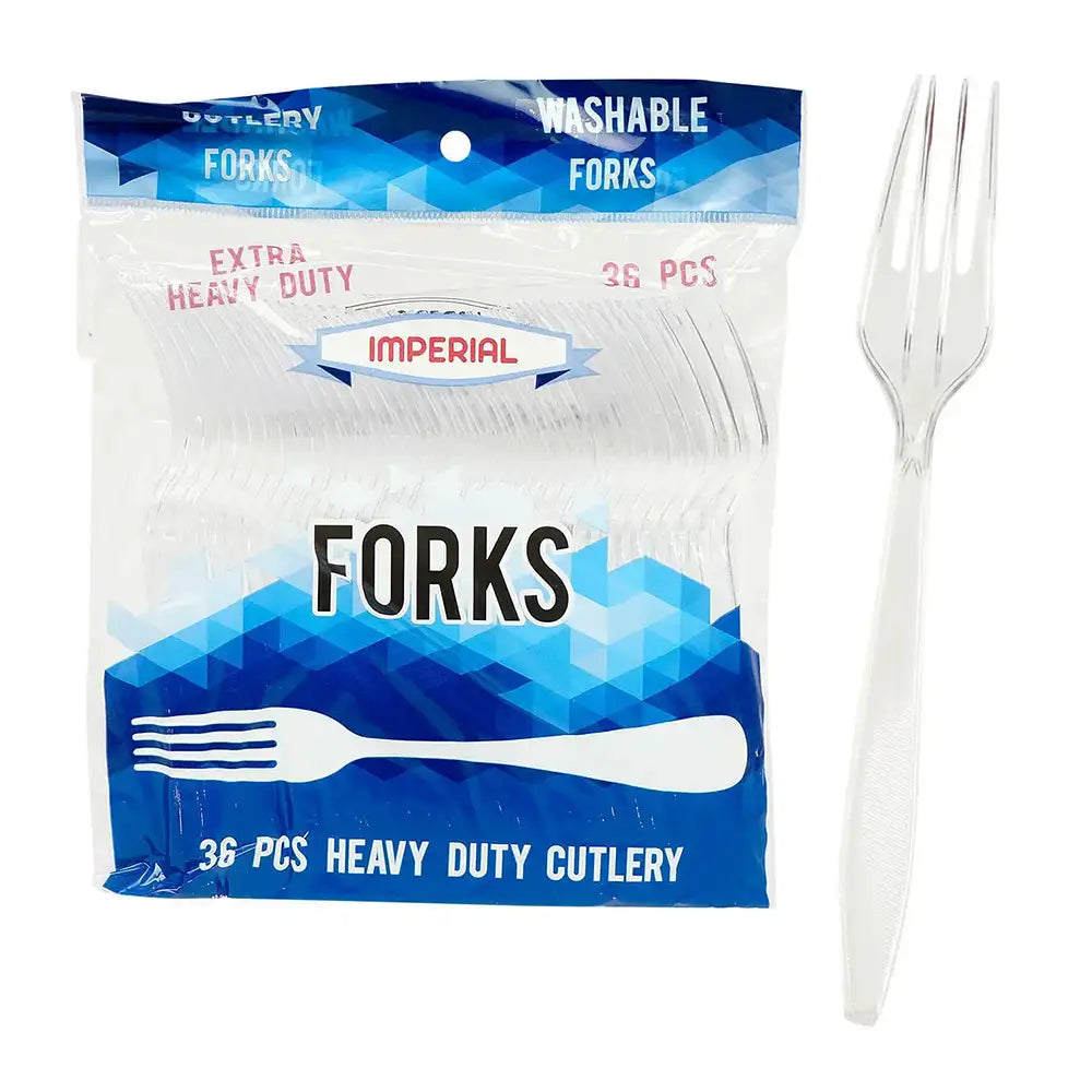 Fork Extra Heavy Duty Plastic White 36 ct - Case - 48 Units