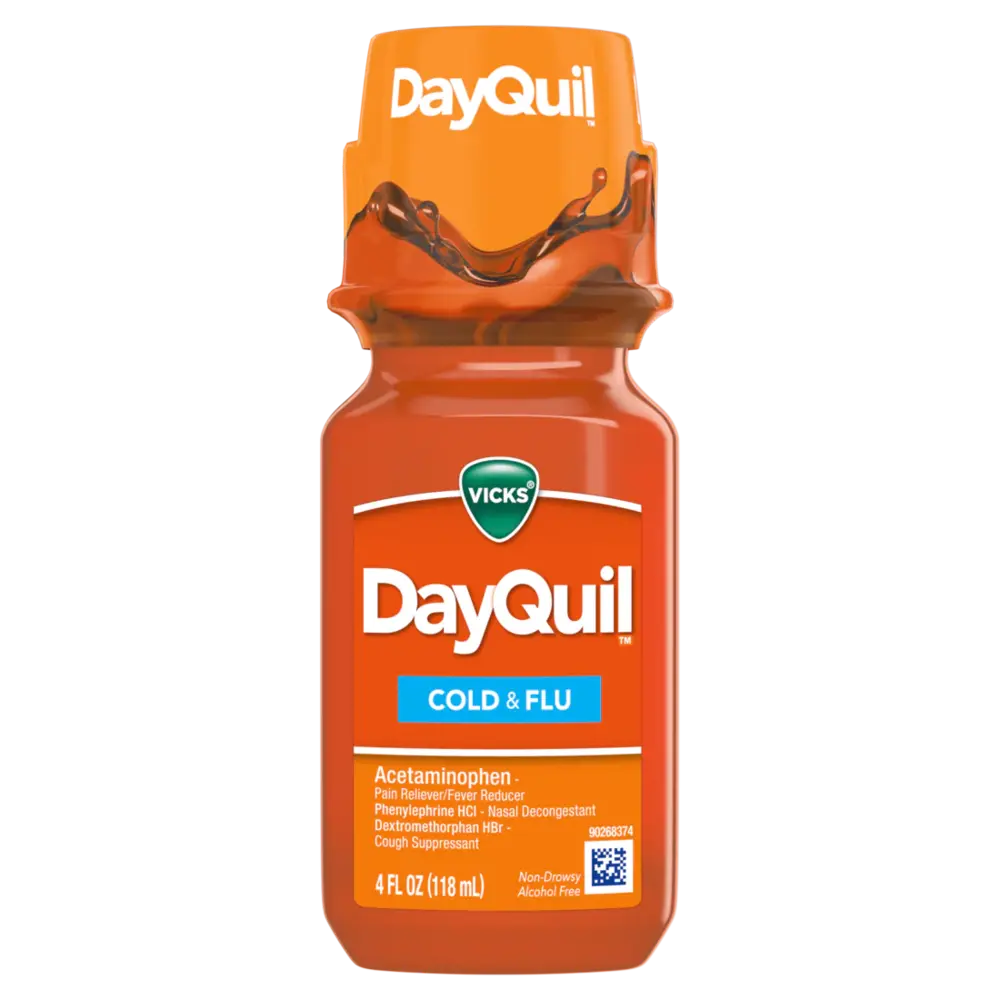Vicks Dayquil Cold & Flu Liquid 4 oz - Case - 8 Units