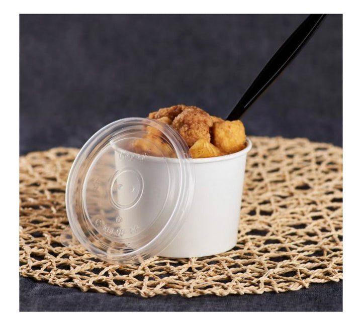 6/16 oz PP Plastic Food Container Flat Lids (96mm) - 1000 pcs