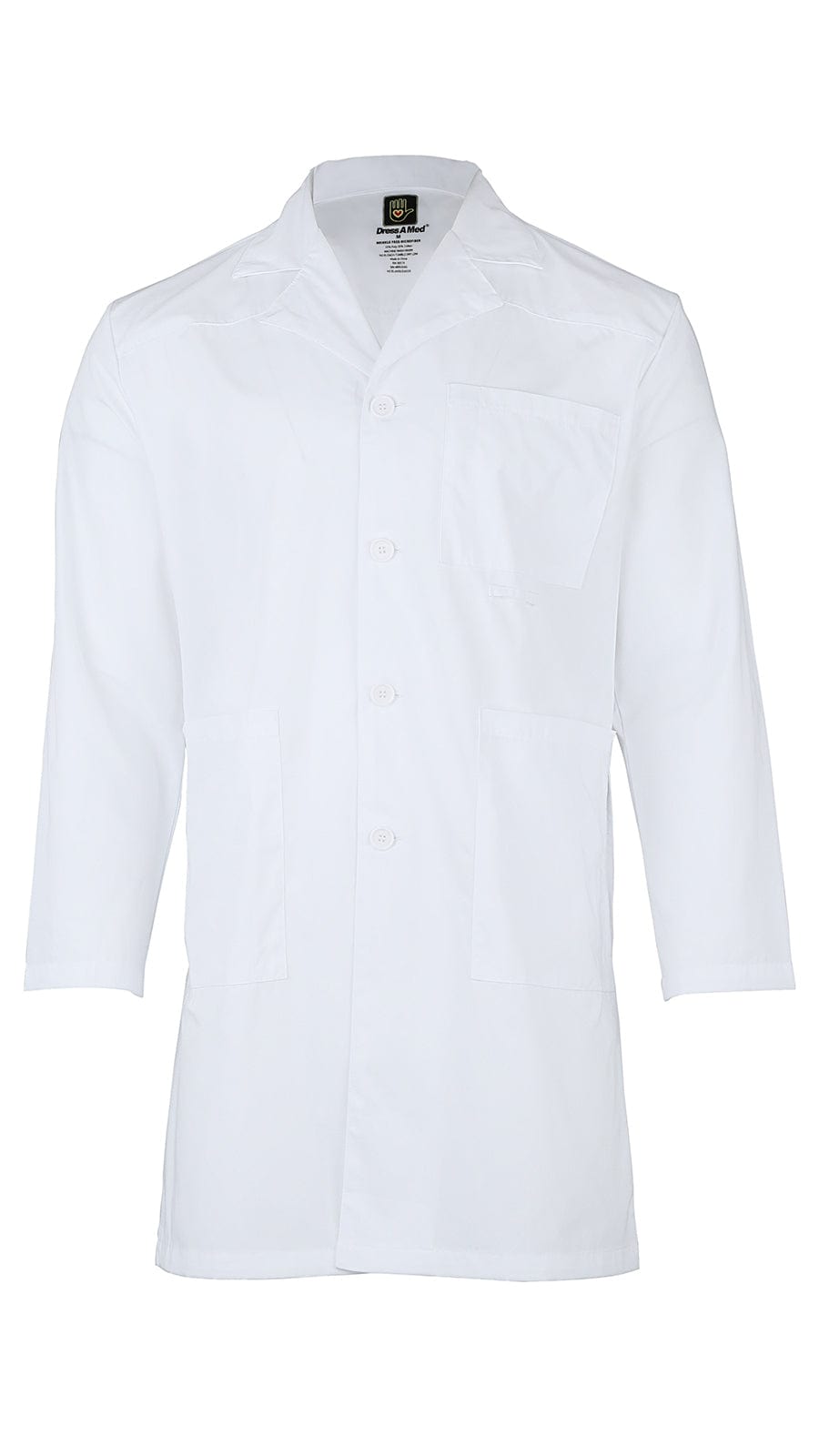 Uniforme médico de bata de laboratorio largo de bolsillo de bolsillo para hombres
