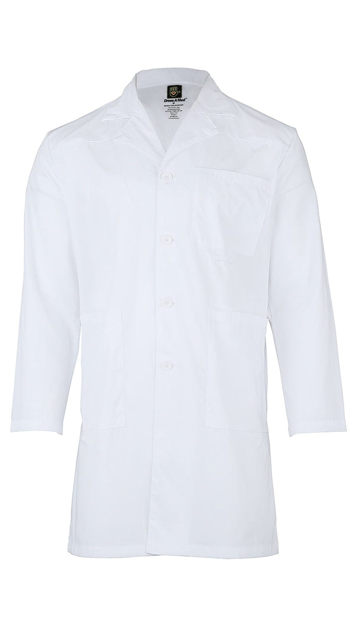 Uniforme médico de bata de laboratorio largo de bolsillo de bolsillo para hombres
