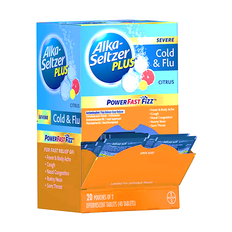 Alka Seltzer Plus Cold & Flu Severe Dispenser 2 ct - Case - 20 Units