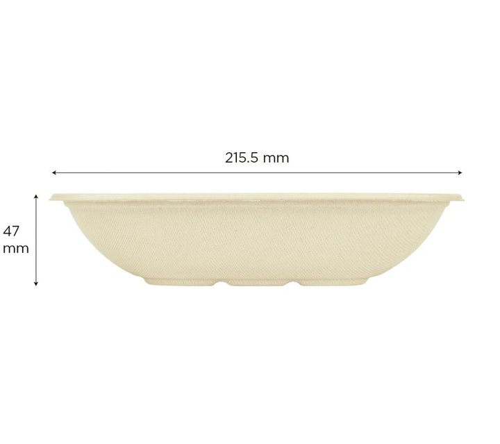 32oz PFAS Free Eco-Friendly Bagasse Square Bowl, Natural - 300 pcs
