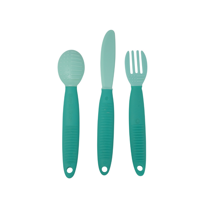 Utensilios de comer bebés ocupados