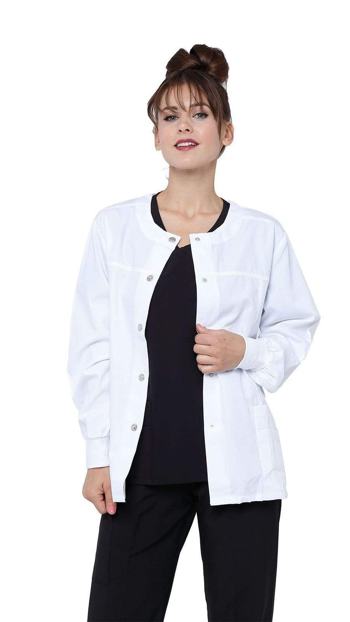 Women's Snap Jacket Warm Up Uniform Scrub