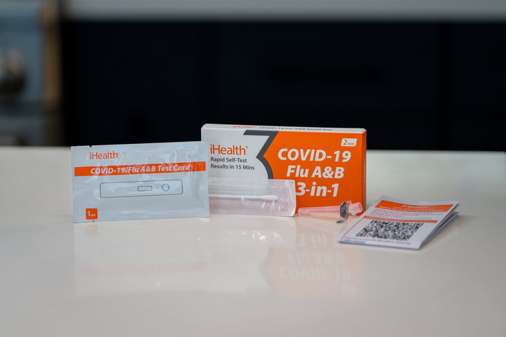 Sick/Recovery Grand Kit - Exam Gloves (Latex/Nitrile) + Holiday Loop Masks + Covid-19/3-in-1 Flu Test Kits + Wipes + Thermometer + Humidifier + Pill Box