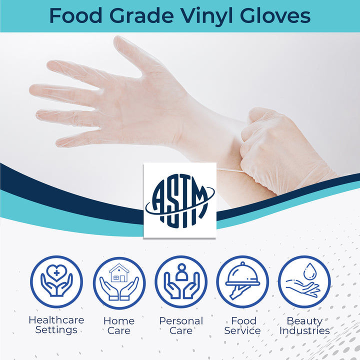 Guantes de vinilo para uso general o de grado alimenticio