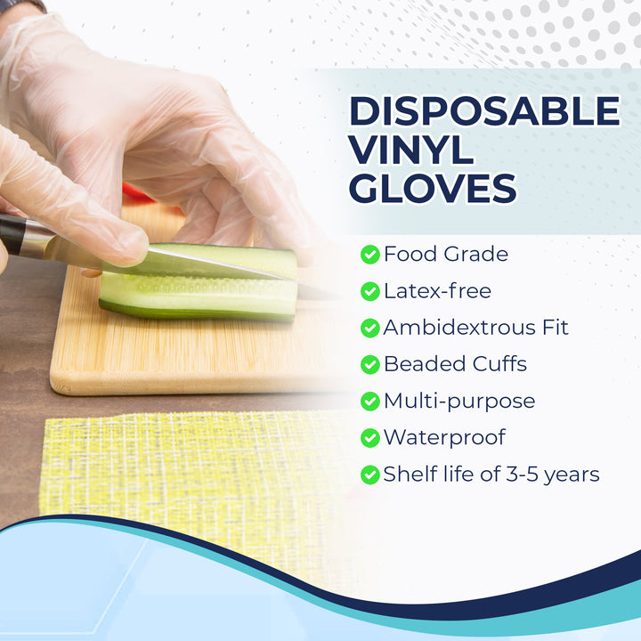 Guantes de vinilo para uso general o de grado alimenticio