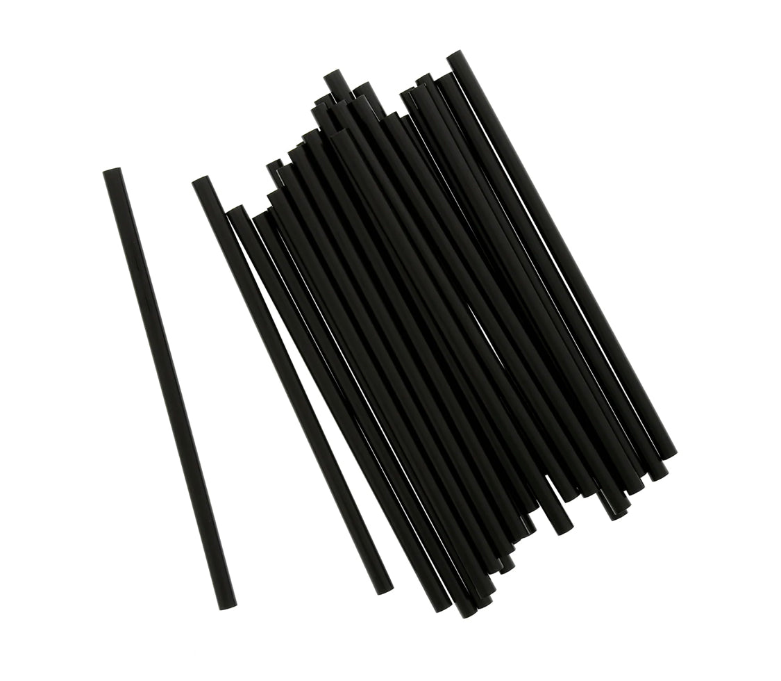 Straw, 5.75 ", jumbo, desenvuelto, negro, 12,500 pcs