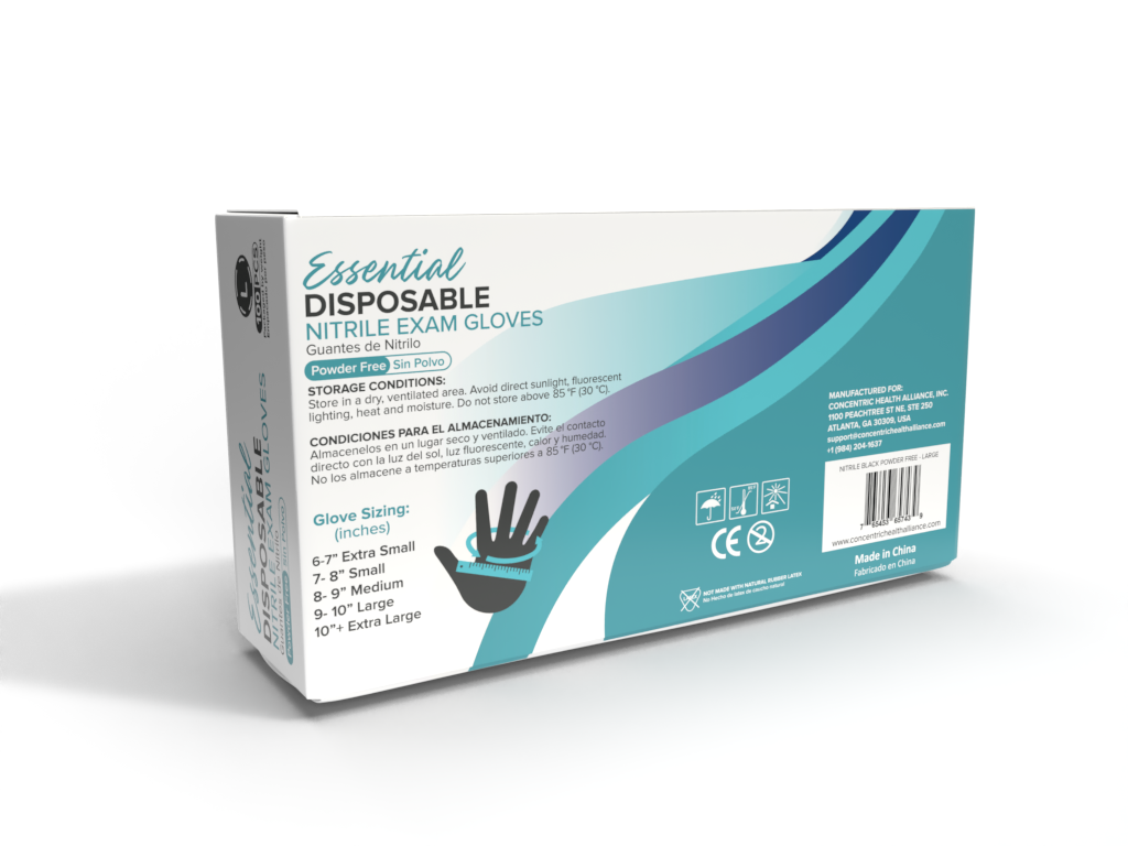 CHA Essential Nitrile Exam Gloves - Black