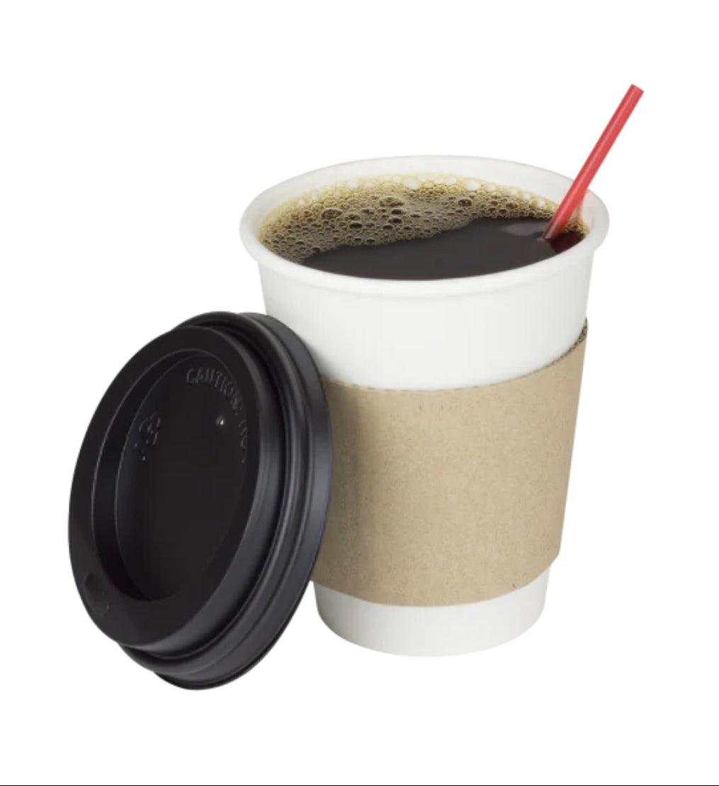 Cups for Hot Beverages, 12oz, 3.5" , White, Paper - 1000 Pcs