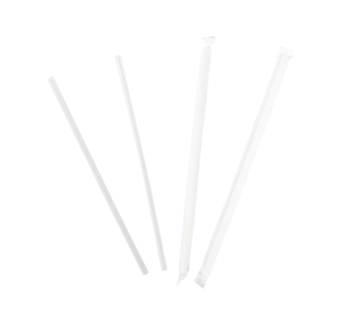 Straw, 7.75 ", jumbo, papel envuelto, claro, 12,000 pcs