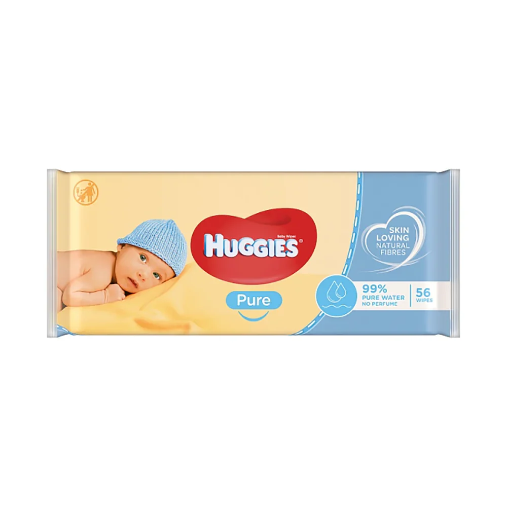 Huggies Baby Wipes Pure 56 ct - Case - 10 Units