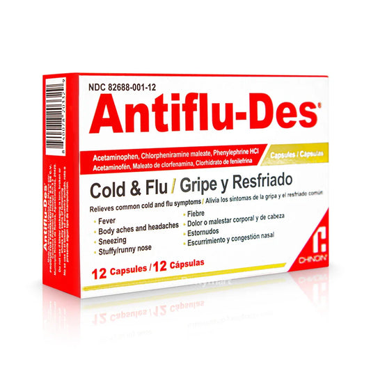 Antiflu-Des Cold & Flu 12 caps - Case - 6 Units