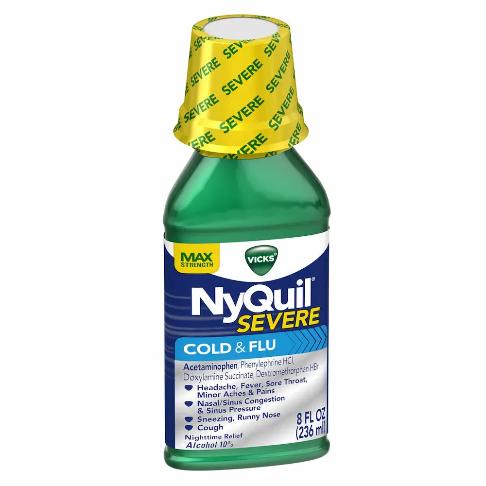 Vicks Nyquil Severe Cold & Flu Liquid 8 oz - Case - 6 Units ...