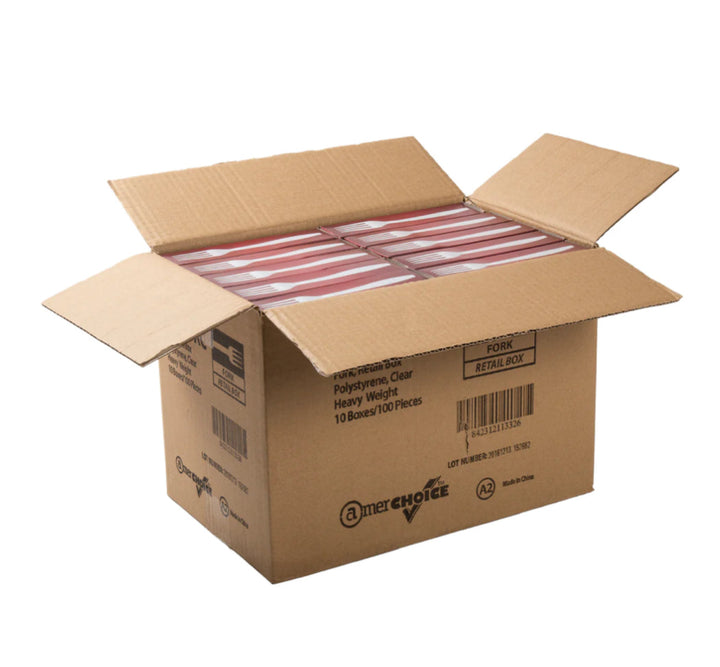 Fork,  Heavy Weight, White, PS, Retail Boxed - 10/100 Pack