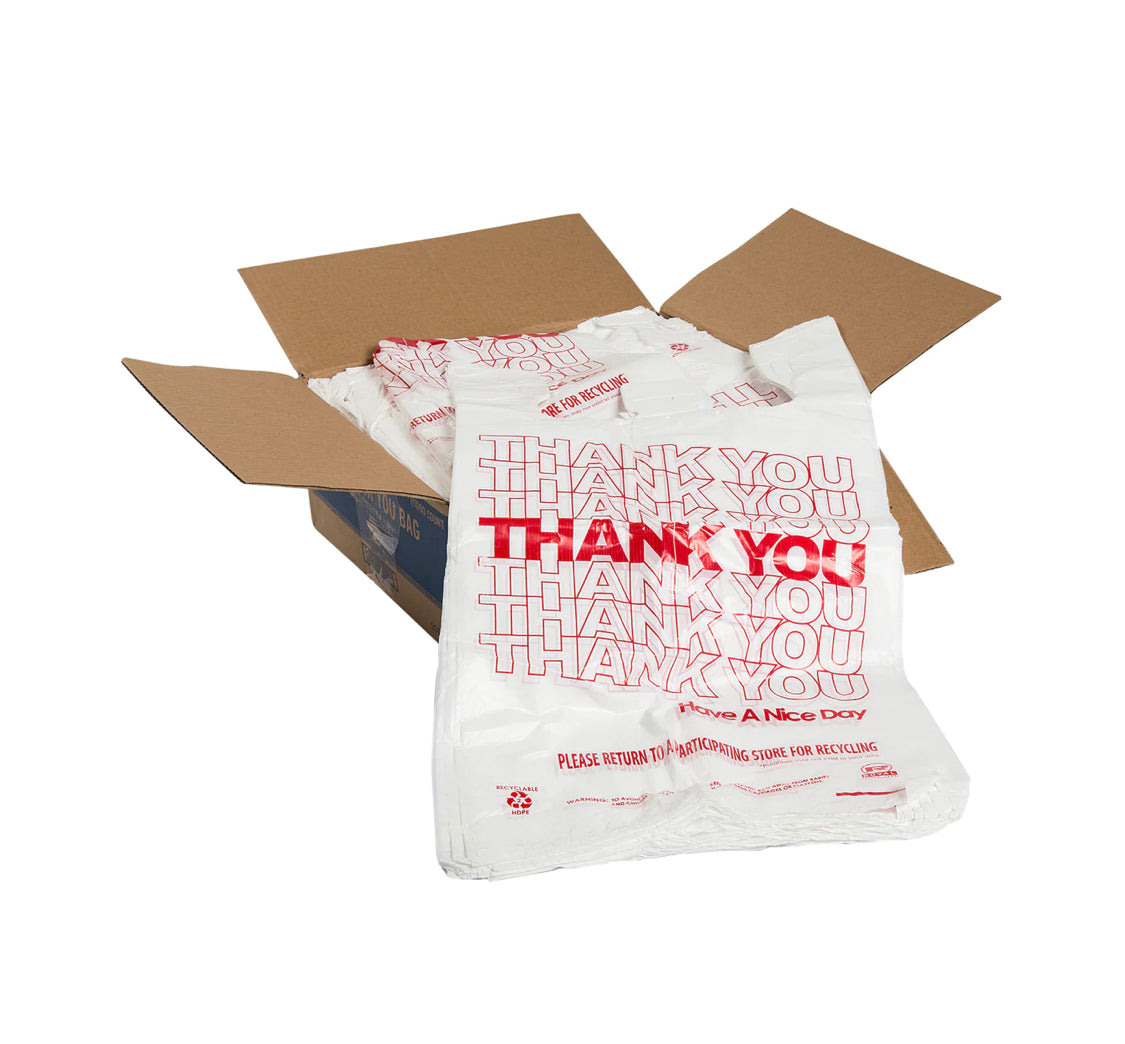 Thank You Bag, 11.5" X 6.5" X 21" 12 Mic, 1/6 - (1000 per case)