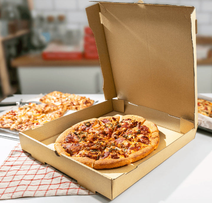 Corrugated Pizza Box, 14''x14''x2'', Kraft - 50 pcs