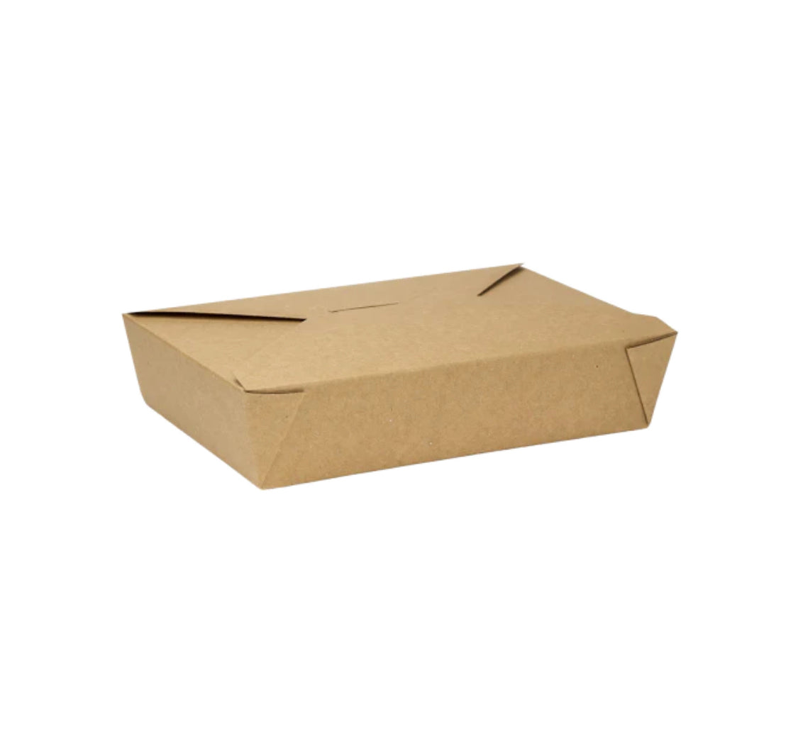 Fold-To-Go Boxes #2, 54 fl oz,  Kraft - 200 pcs