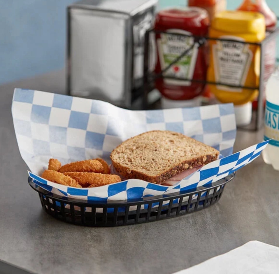 Deli Wrap / Paper Liner Sheets, 12" x 12" Blue Checkered - 5,000 sheets