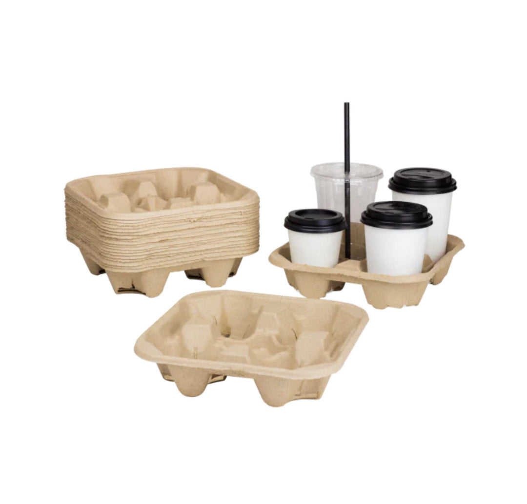 Cup Carrier, Biodegradable, for 4 Cups (8 - 32oz) - 300 pcs