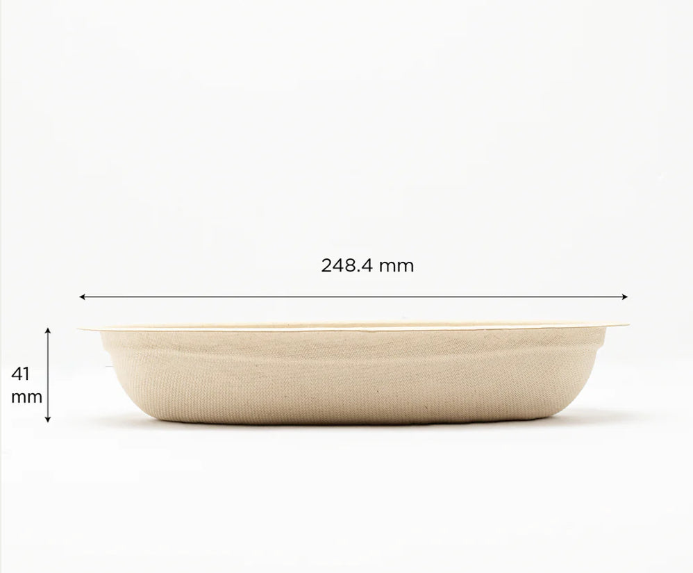 Bagasse Burrito Bowl 28oz, Natural PFAS Free - 300 pcs