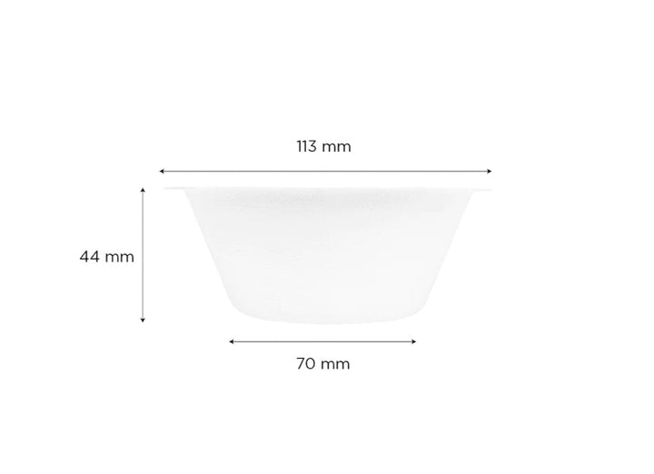 8oz PFAS Free Eco-Friendly Bagasse Rice / Salad Bowl, White - 1,000 pcs
