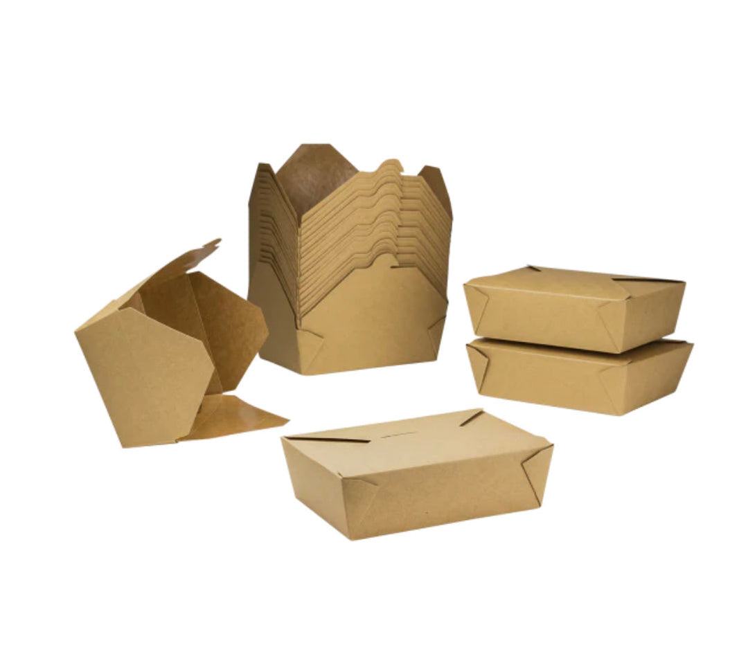 Fold-To-Go Boxes #8, 48 fl oz, Kraft - 300 pcs