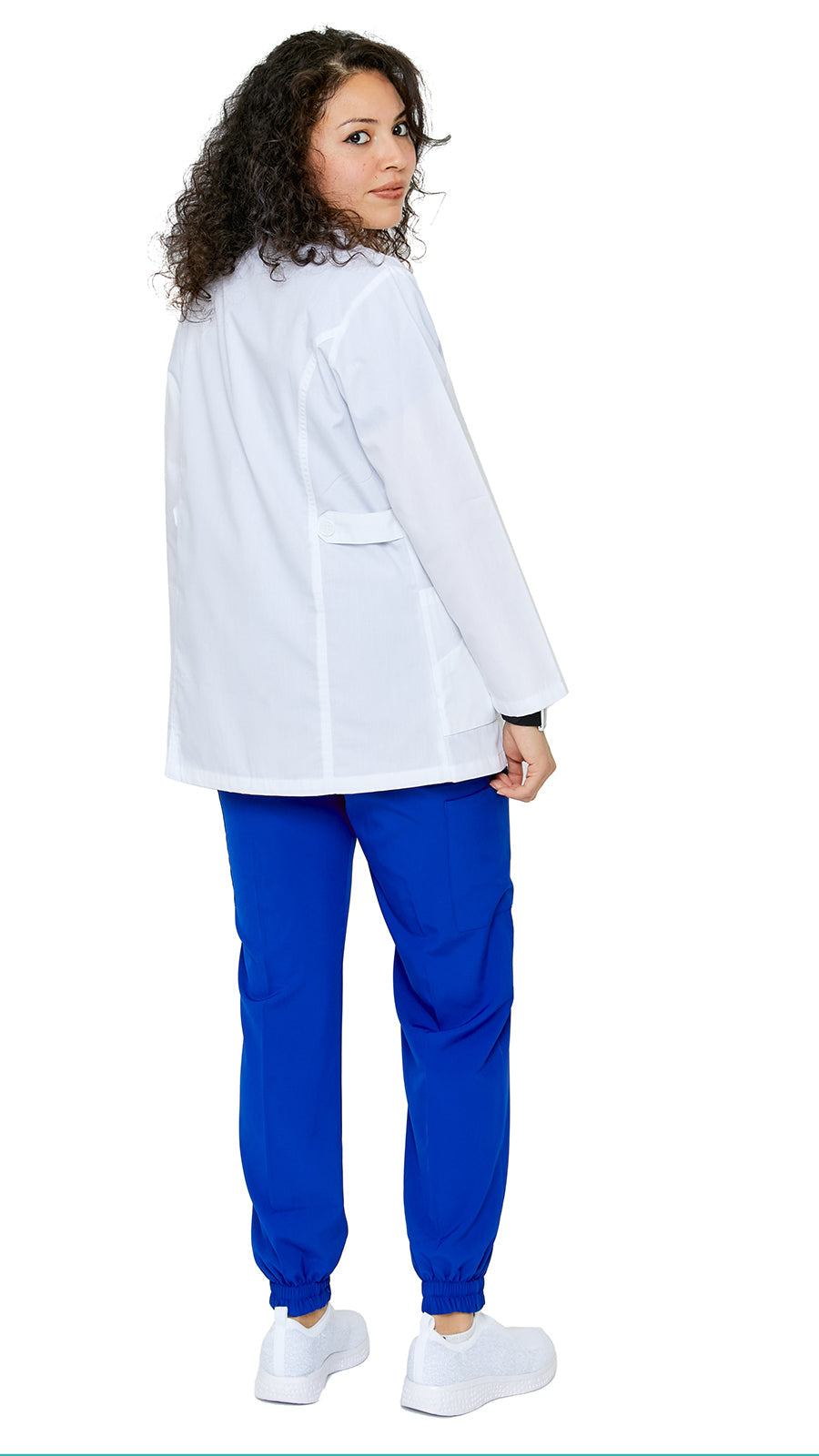 Women's Princess-Cut Short Lab Coat Uniform