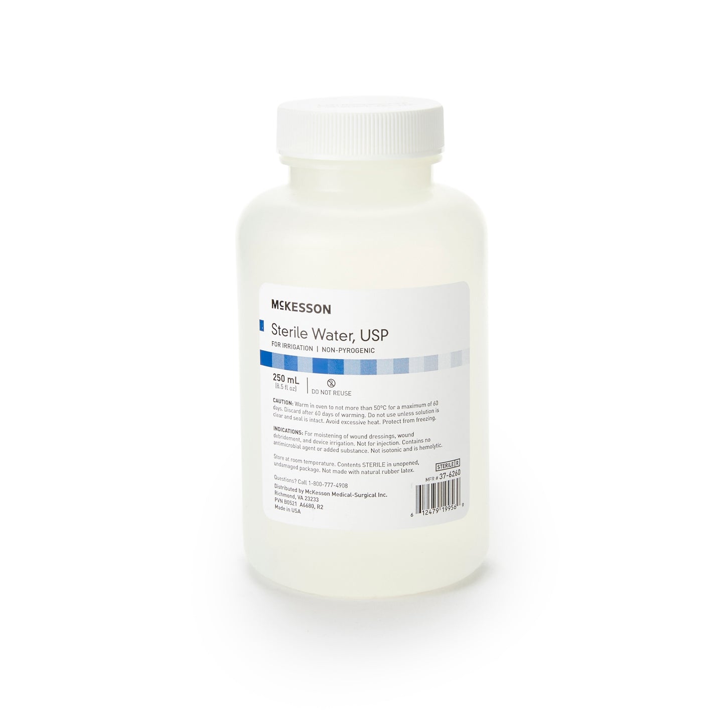 Irrigation Solution - OTC McKesson Sterile Water for Irrigation Not for Injection Bottle, Screw Top 250 mL (24/Case)