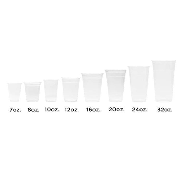 Cups for Cold Beverages, 24oz, 3.8", PET Plastic - 600 pcs