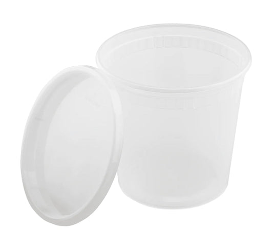 Deli Containers & Lids, 24oz, 4.6", Clear, PP - 240 sets