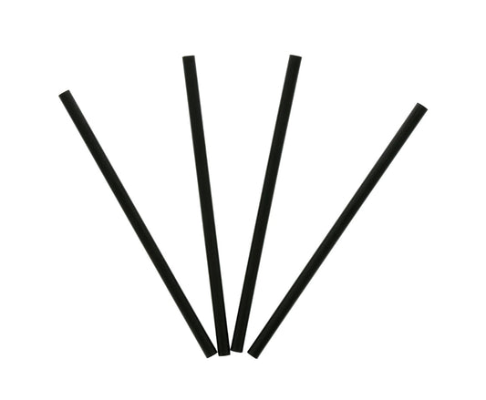 Jumbo Straws, 5.75", Black ,Unwrapped - 12,500 pcs