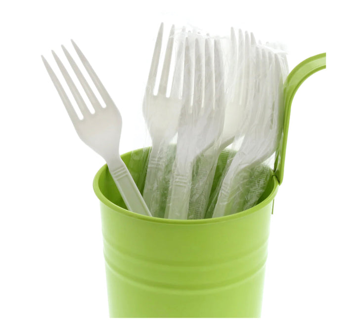 Fork, Heavy Weight, Ind Wrapped, White, PP, L: 18.3 CM, W: 5.1G - 1000