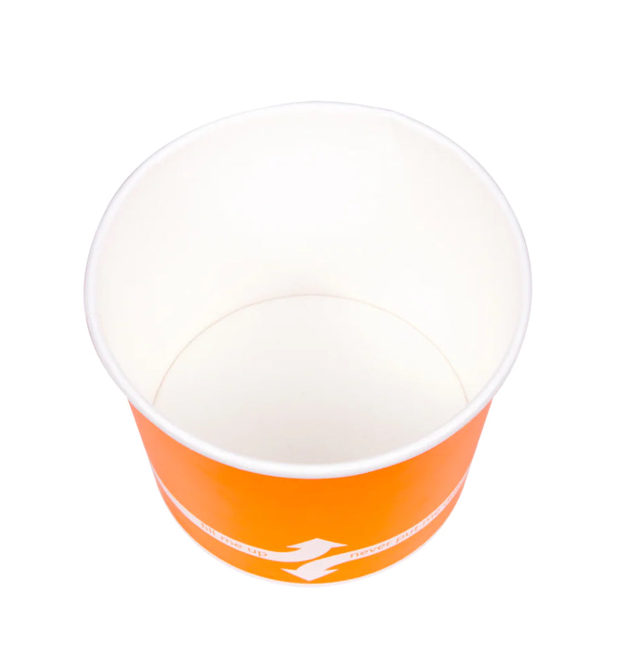 16 oz Double Poly Paper Food Container, Orange, (112mm) - 1000 Pcs