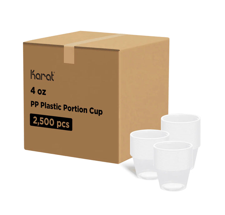 Tazas de porciones de 4 oz, plástico PP, transparente - 2.500 PCS