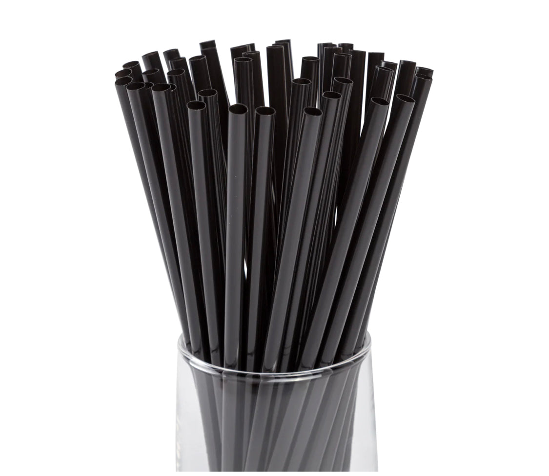 Straw, 7.75 ", jumbo, desenvuelto, negro, 12,000 pcs