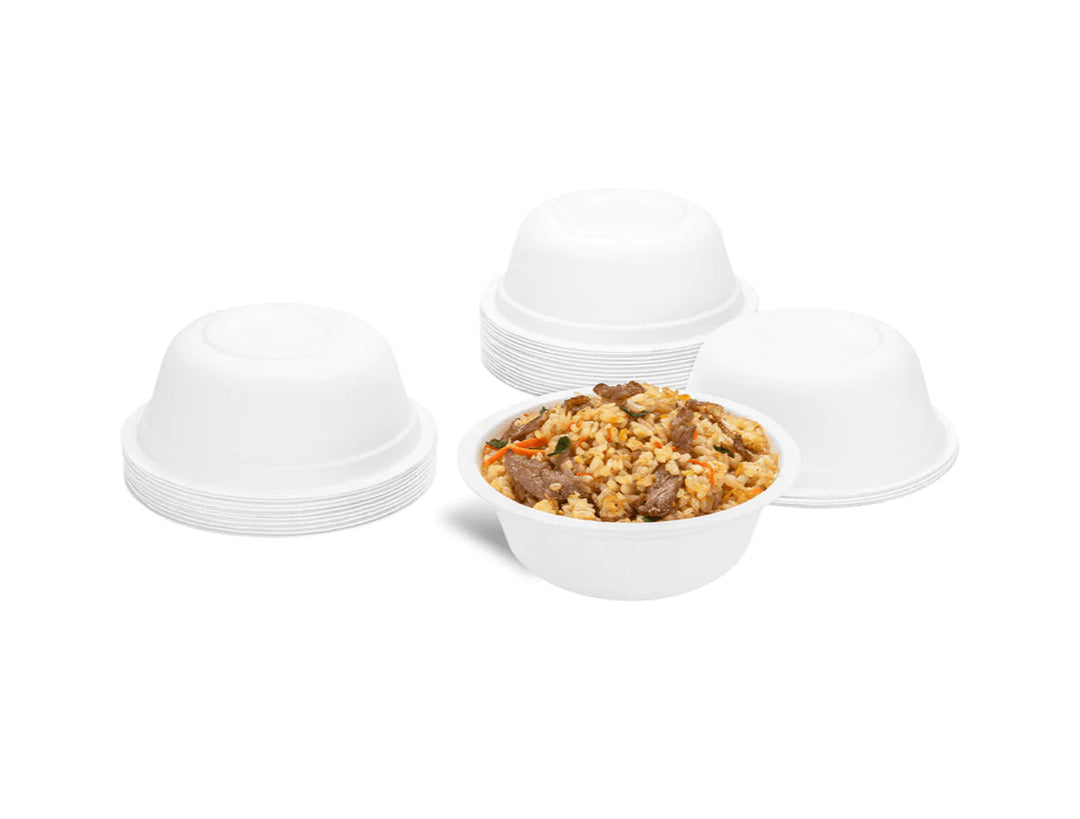 12oz PFAS Free Eco-Friendly Bagasse Rice / Salad Bowl, White - 1,000 pcs