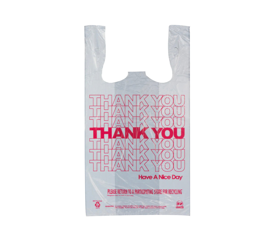 Thank You Bag, 11.5" X 6.5" X 21" 12 Mic, 1/6 - (1000 per case)