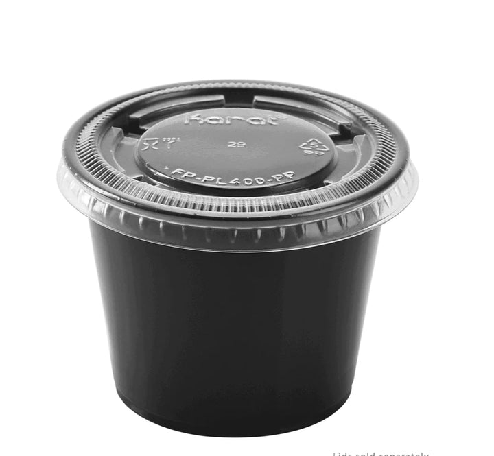 Tazas de porciones de 5.5 oz, plástico PP, negro - 2.500 pcs