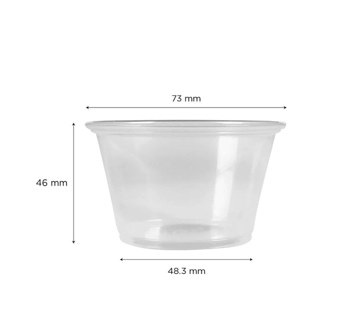 Tazas de porciones de 4 oz, plástico PP, transparente - 2.500 PCS