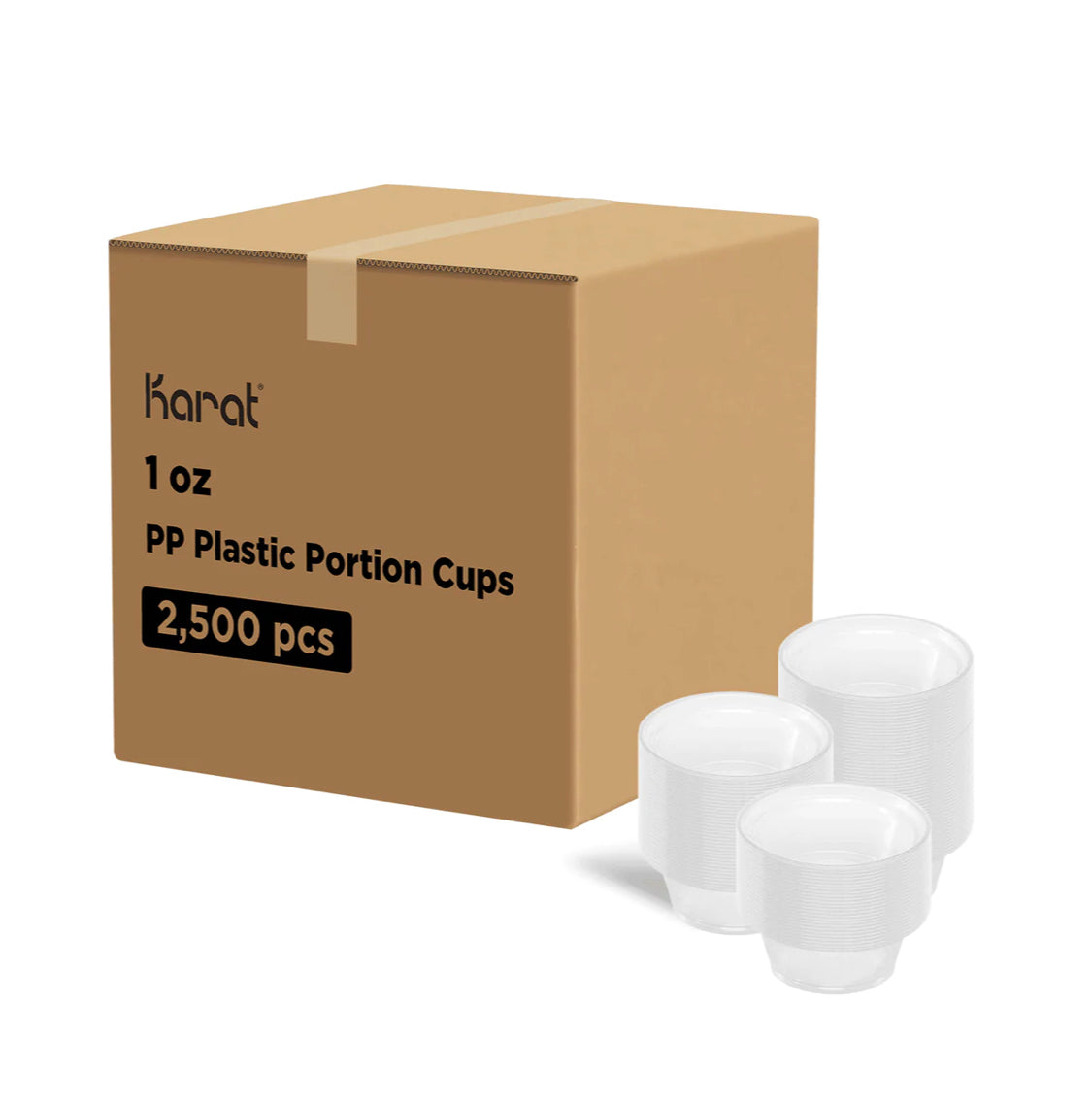 Tazas de porciones de 1 oz de sentadilla, plástico PP, transparente - 2,500 PCS