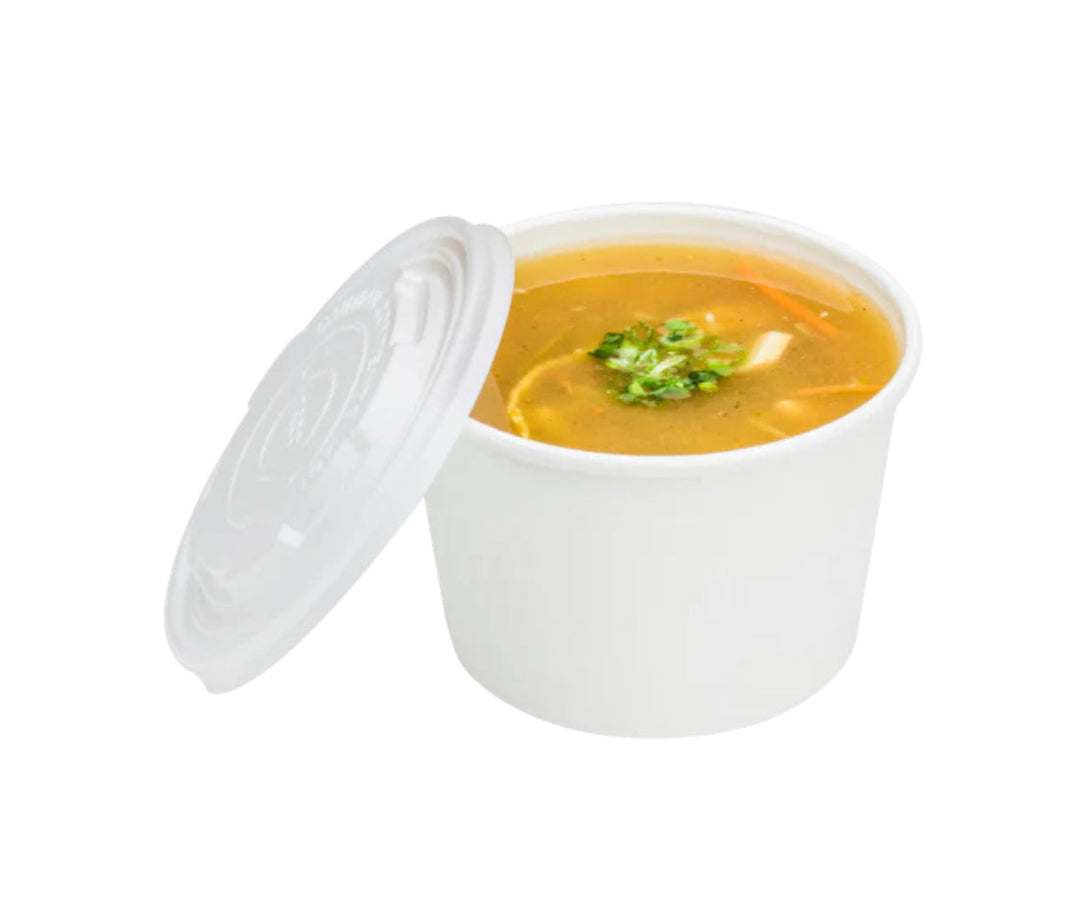 Eco Friendly - PLA Flat Lid for 12-16oz Paper Food Cups (114mm) - 500 pcs