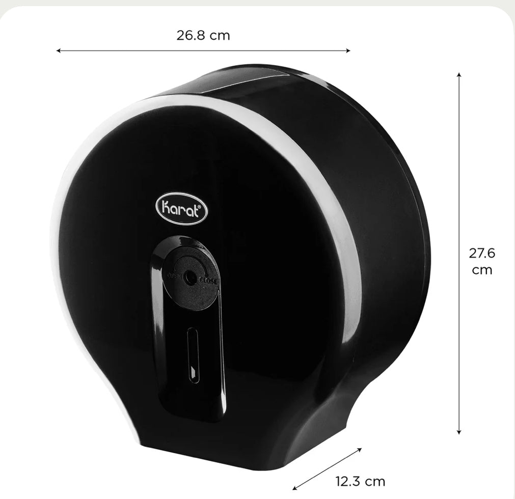 10" Jumbo Roll Tissue Dispenser, Black - 1 unit