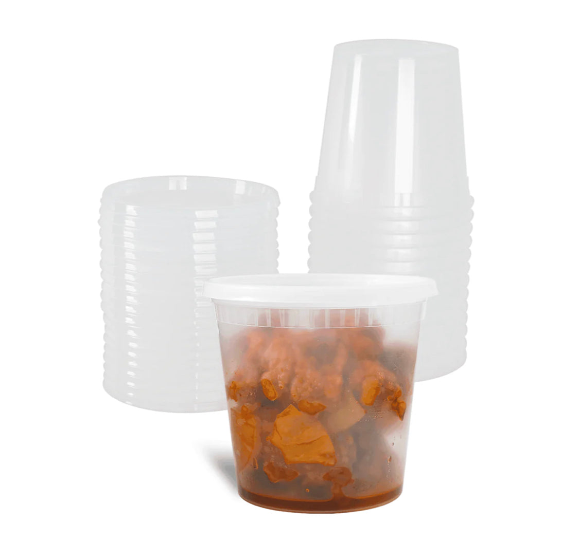 Deli Containers & Lids, 24oz, 4.6", Clear, PP - 240 sets