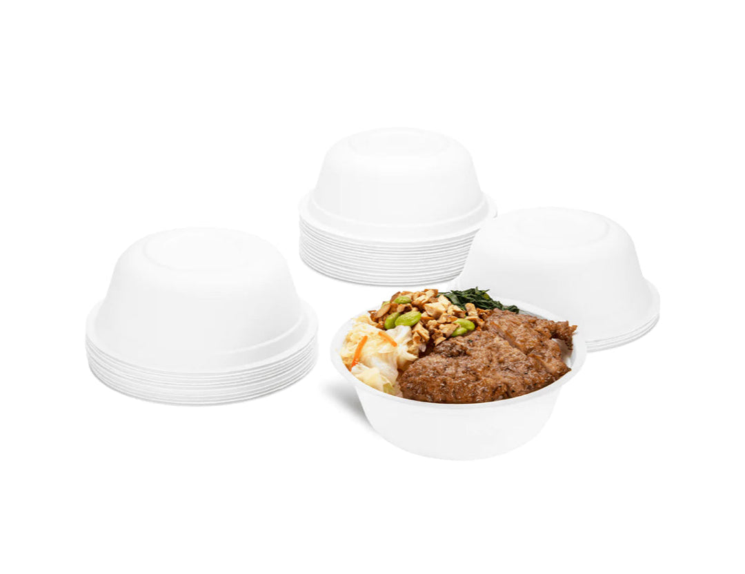 16oz PFAS Free Eco-Friendly Bagasse Rice / Salad Bowl, White - 1,000 pcs