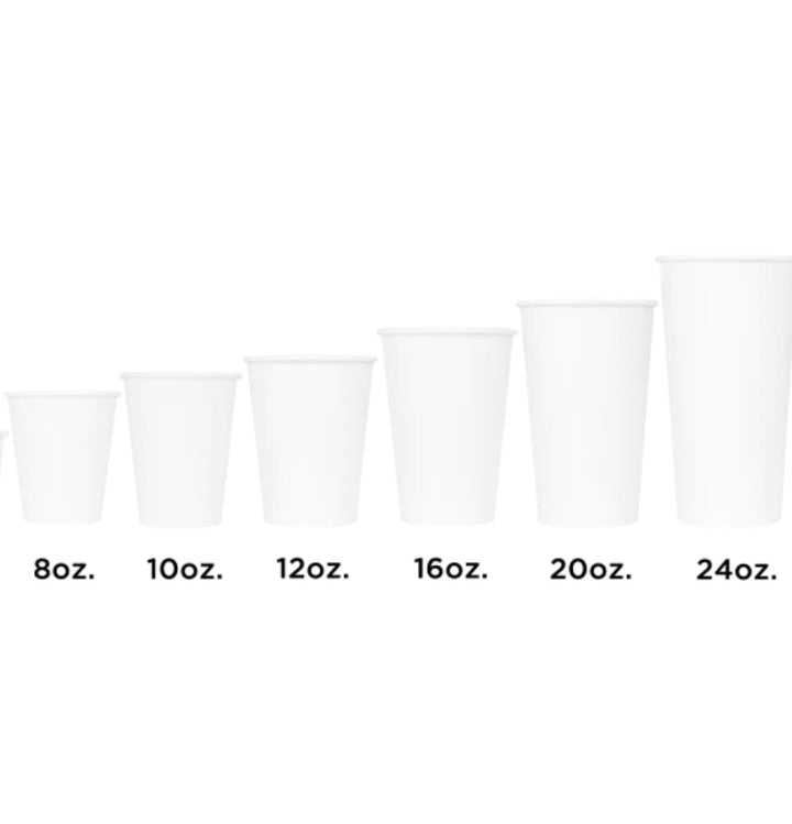 Cups for Hot Beverages, 16oz , 3.5", White, Paper - 1000 Pcs